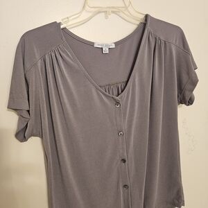 Green Envelope C Button-Down Blouse